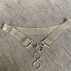 Vintage Chainmail Metal Metallic Silver belt